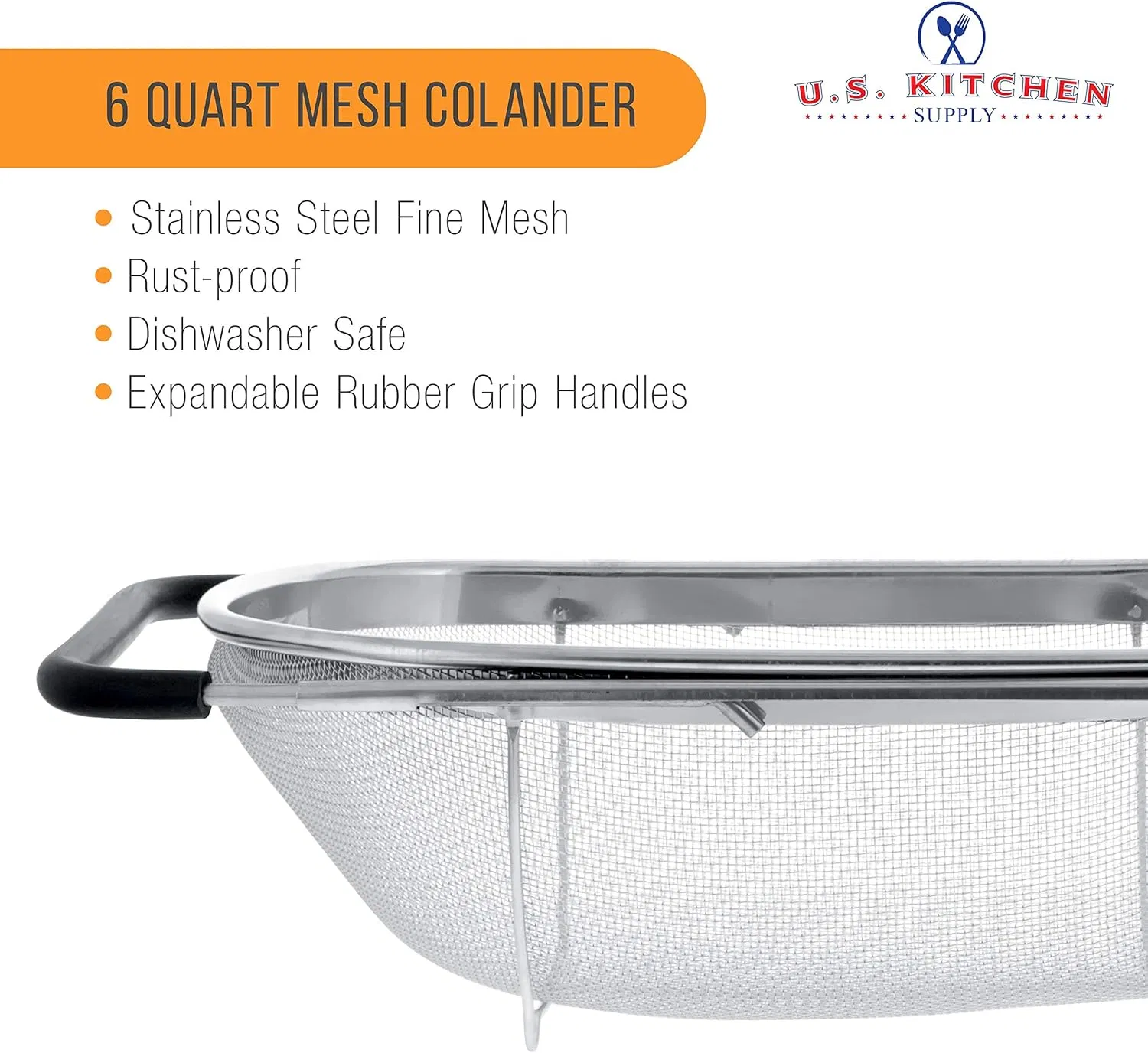 Premium Quality Over The Sink Stainless Steel Oval Colander