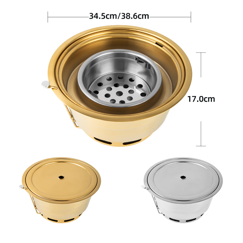 Korean Style BBQ Grill Equipment Brazier Carbon Fire Charcoal Barbecue Pot Tabletop Grill for Restaurants