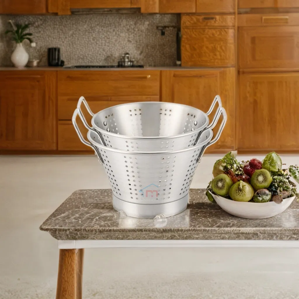 Xiangsheng Kitchenware Stainless Steel Round Basket Colander Wash Fruit Wire Mesh