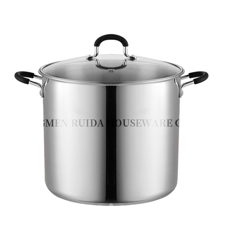High Quality Wholesale Induction Soft Touch Kitchen Utensils Stainless Steel Stockpot Stock Pot