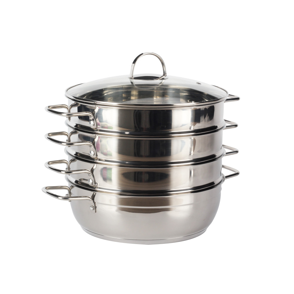 Stainless Steel Induction Safe Durable 10-Piece Cookware Set Dutch Oven Steamer Pots and Pans Dishwasher Safe Silver
