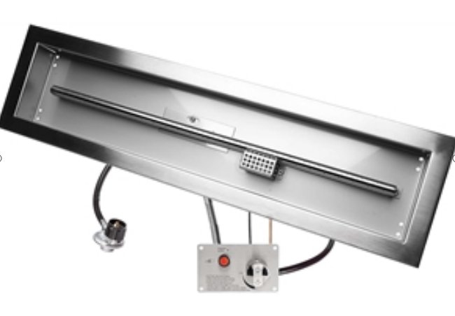 Rectangular Embedded Brazier Burner with 304 Stainless Steel Pan Outdoor Stove