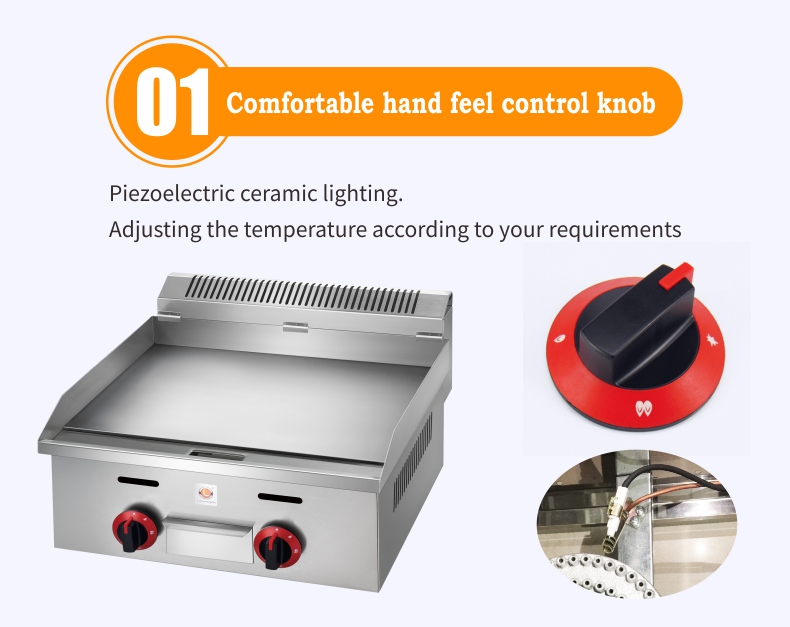 Professional Stainless Steel Non-Stick Grill Griddle Commercial Gas Grill Griddle Countertop Flat Top Gas Griddle Grill