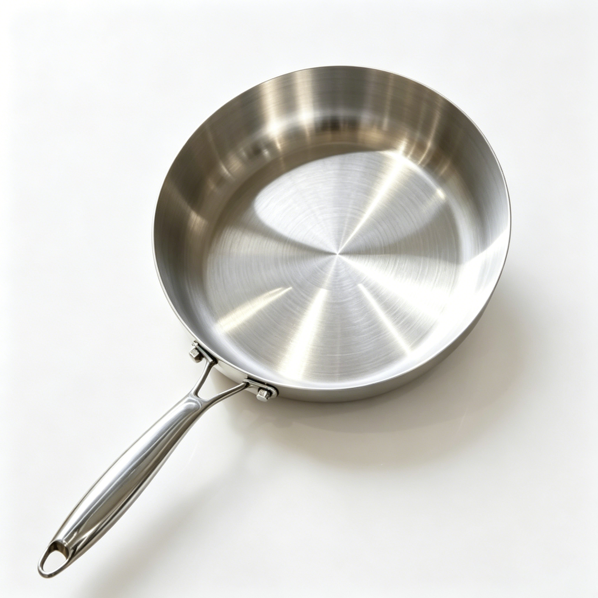 FLEY Commercial Sufuria Non Stick Frying Pan Tri-Ply Stainless Steel 4 In 1 Kitchen Skillet With Handle For Daily Cooking
