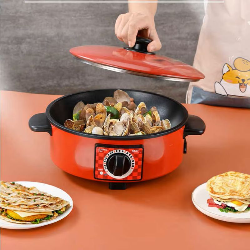 Factory Wholesale OEM/ODM Stainless Steel Non-Stick Coating Electric Skillet Auto-Thermostat Control for Household Hotel Use
