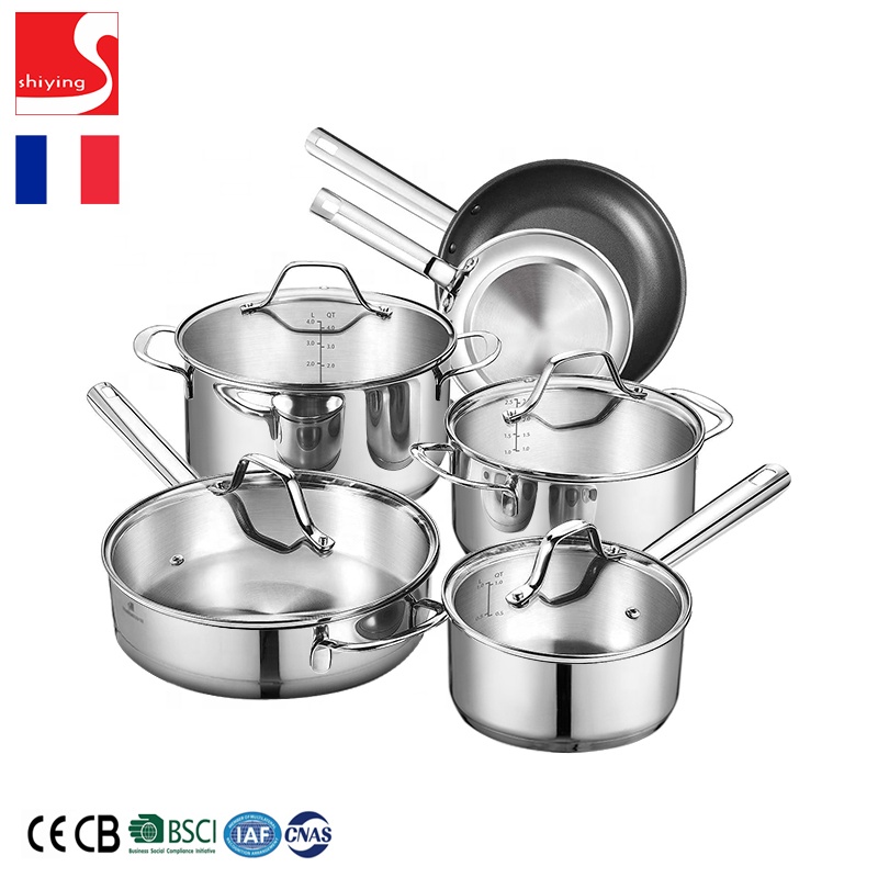 Multifunction Stainless Steel Cookware Soup Pot Casserole Skillet Kitchen Cooking Pot Set