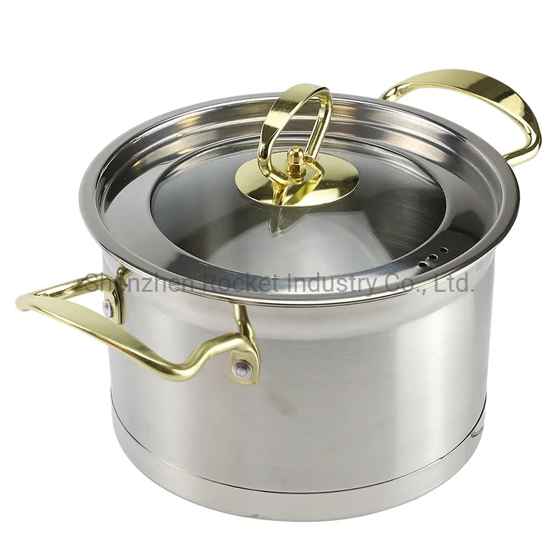 4.7 Liters Big Large Commercial Casserole Stainless Steel Stock Pot Detail