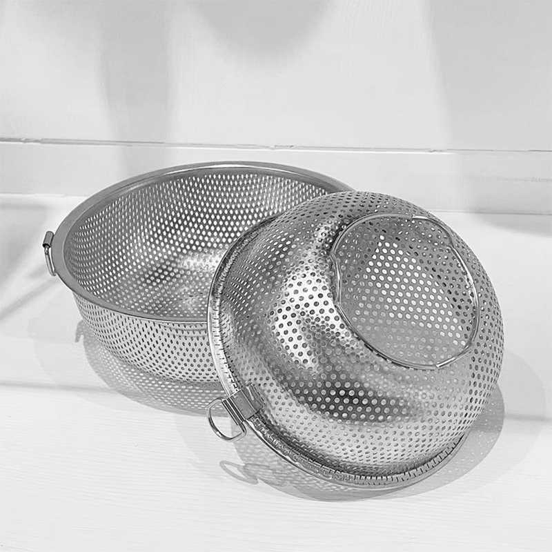 Stainless Steel Fine Mesh Colander Multi-Functional Kitchen Washing Basket for Rice Vegetable Fruit