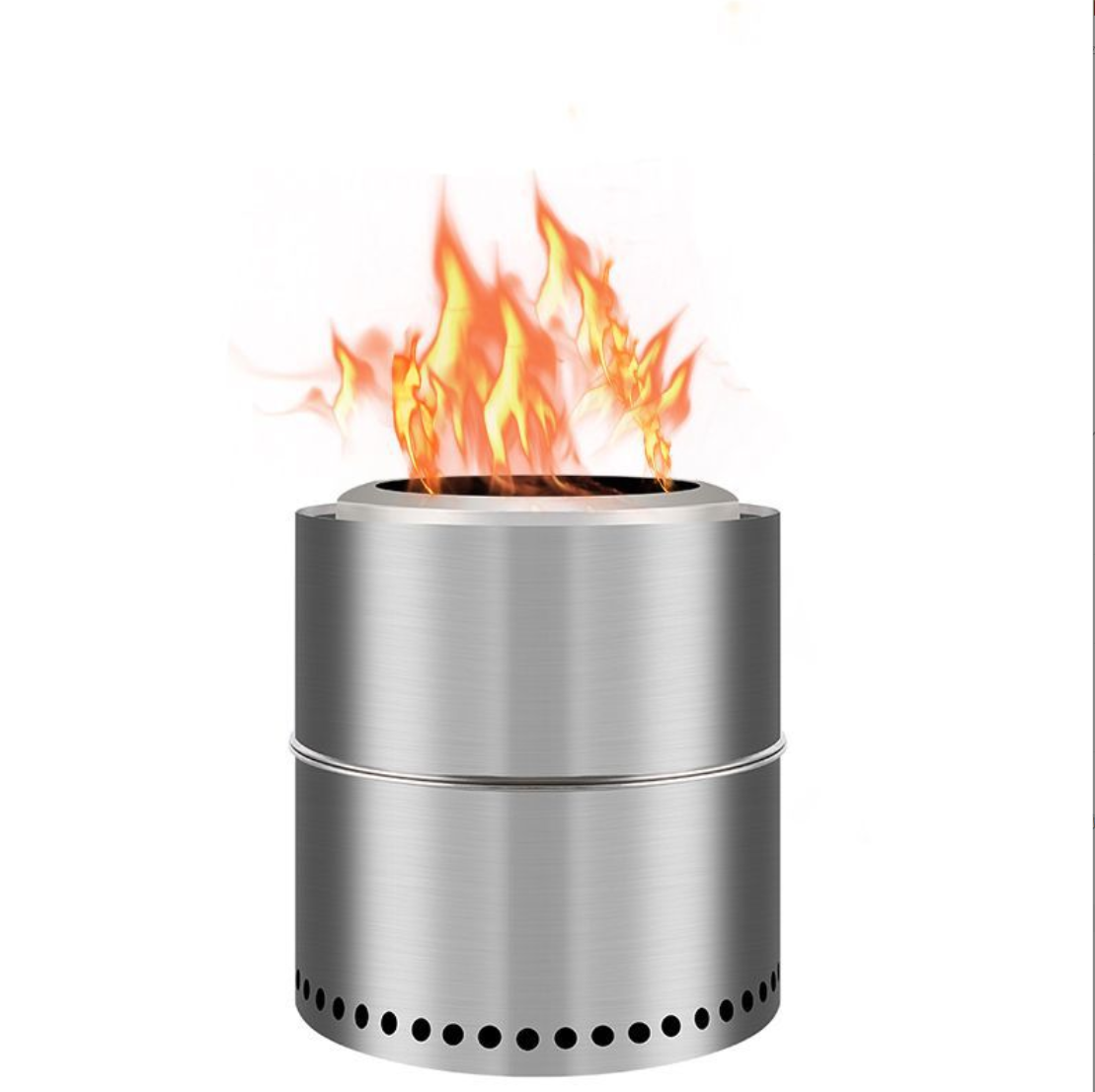 Durable Stainless Steel Fire Pit for Outdoor Courtyard Bonfires Smokeless Barbecue Grill 1L Capacity for Camping &amp; Hiking