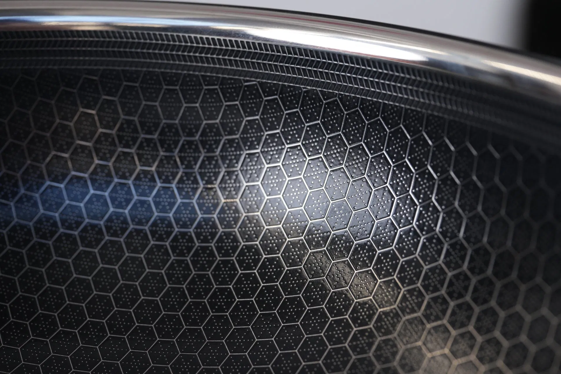 New Product Explosion 30cm Tri-Ply Stainless Steel Pfoa&Pfas Free Non-Stick Ceramic Hexagon Wok