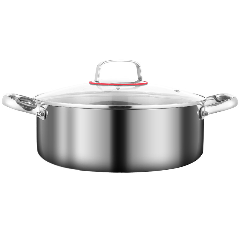 Cookware Kitchenware Houseware Product Versatile Stainless Steel Stock Pot with Lid for Everyday Meal Prep
