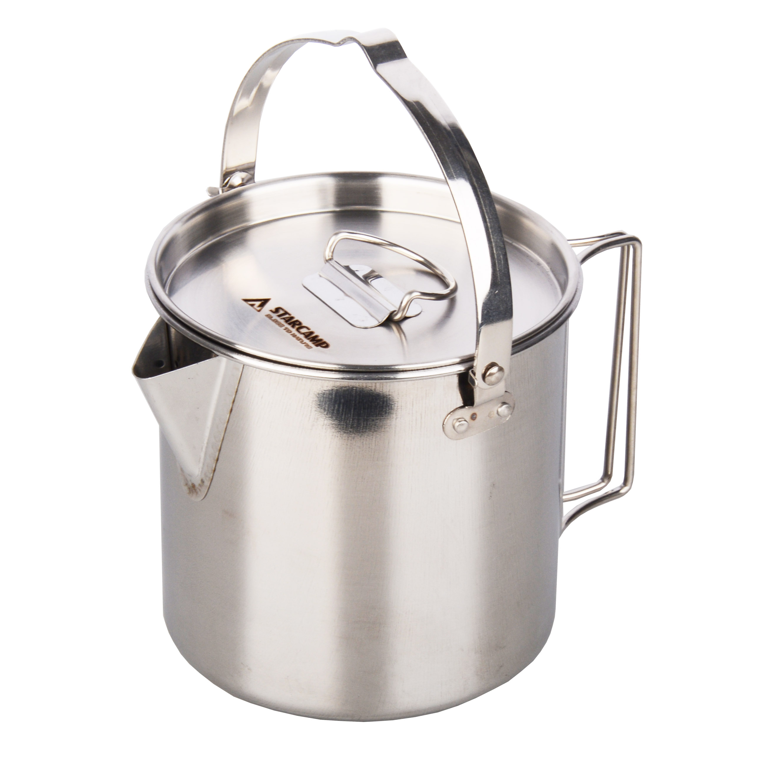 STARCAMP 1.2L Stainless Steel Cookware Outdoor Camping Coffee Pot with Induction Stove Compatibility Travel-Friendly Frying Pans