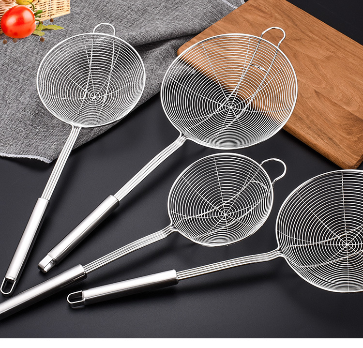 Stainless Steel Slotted Mesh Ladle Strainer for Skimmer Colander Skimming Spoon Kitchen Tools