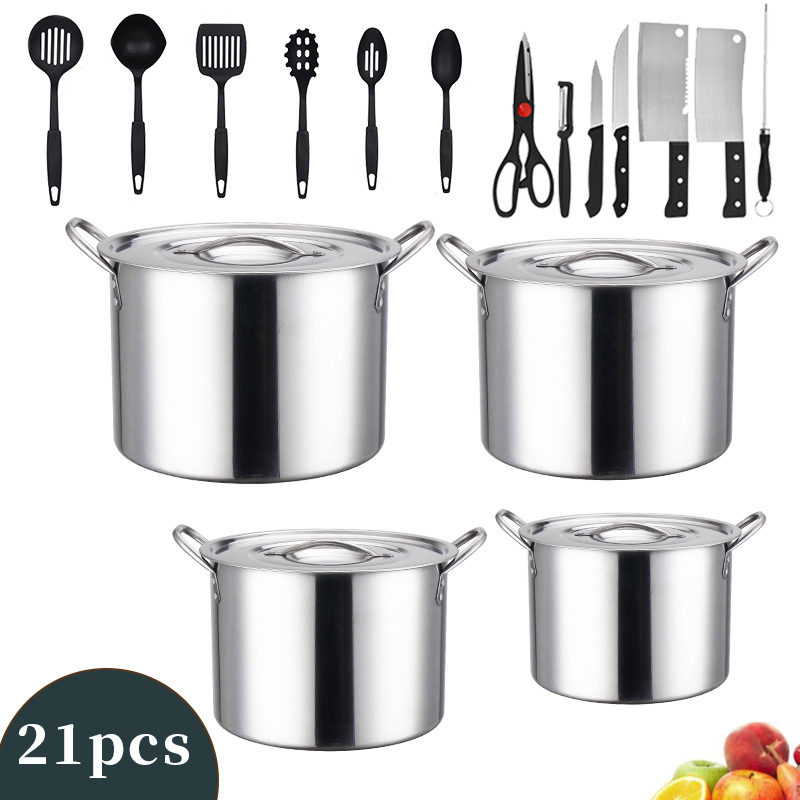 High Quality Stainless Steel Stock Pot Saucepan Cookware Crab Boil Nonstick Stock Pot with Steamer Basket Insert
