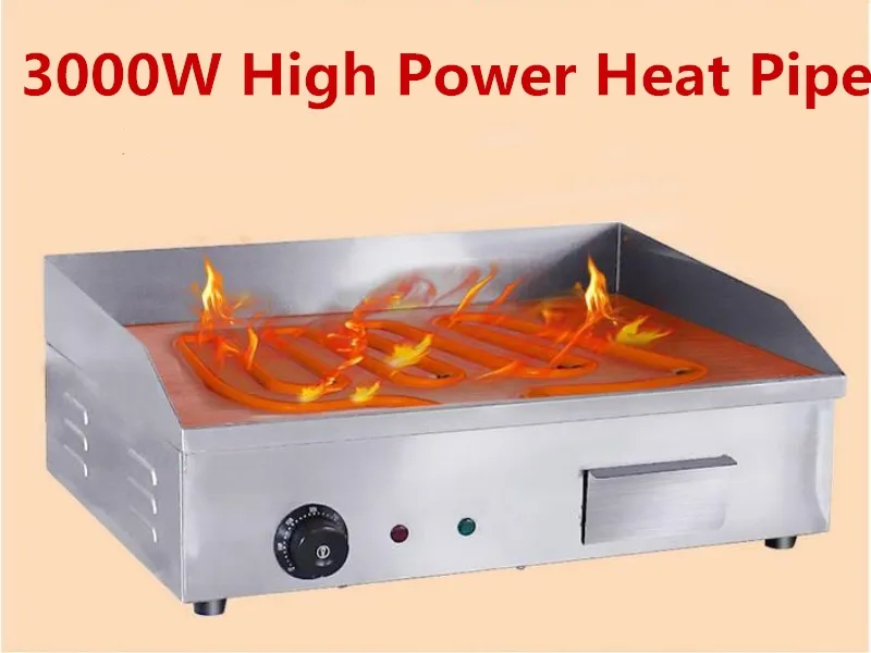 Commercial Outdoor Stainless Steel Electric Griddle Grill Plate with High Temperature Frying for Restaurant &amp; Home Use