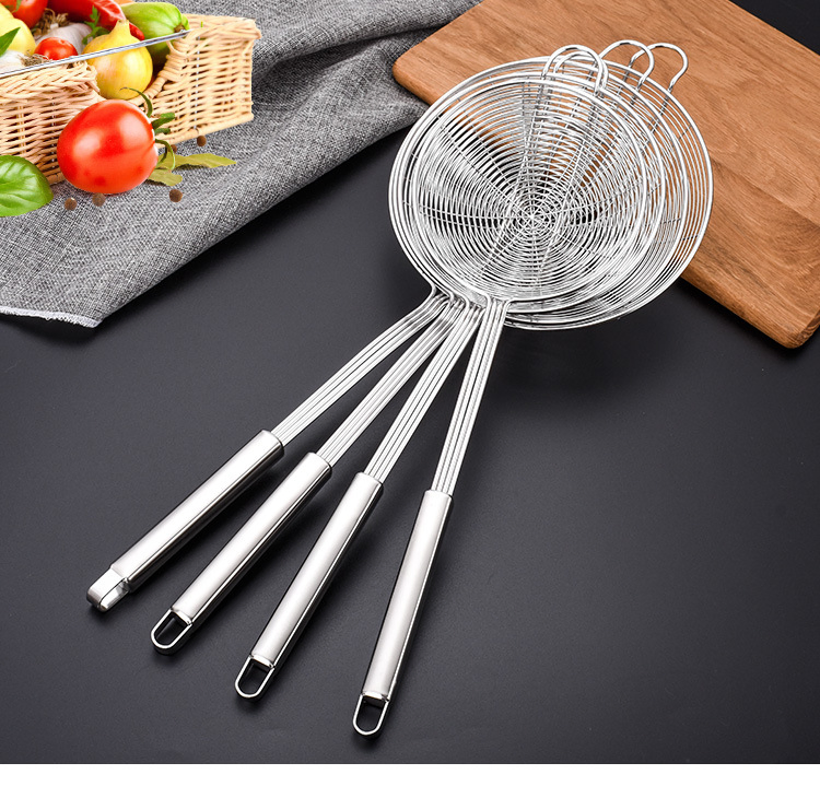 Stainless Steel Slotted Mesh Ladle Strainer for Skimmer Colander Skimming Spoon Kitchen Tools
