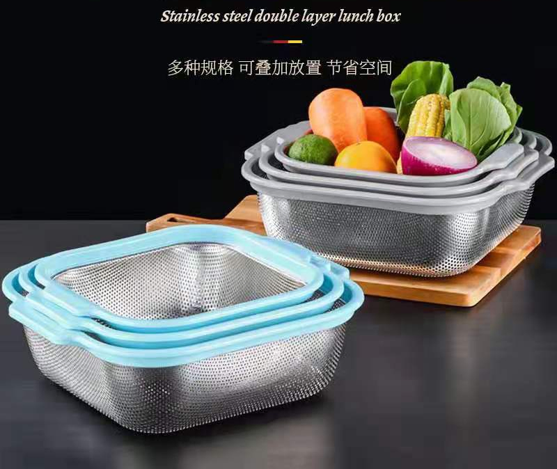 Stainless Steel Colander Bowl Strainer Kitchen Wash Vegetable Drain Basket Kitchenware