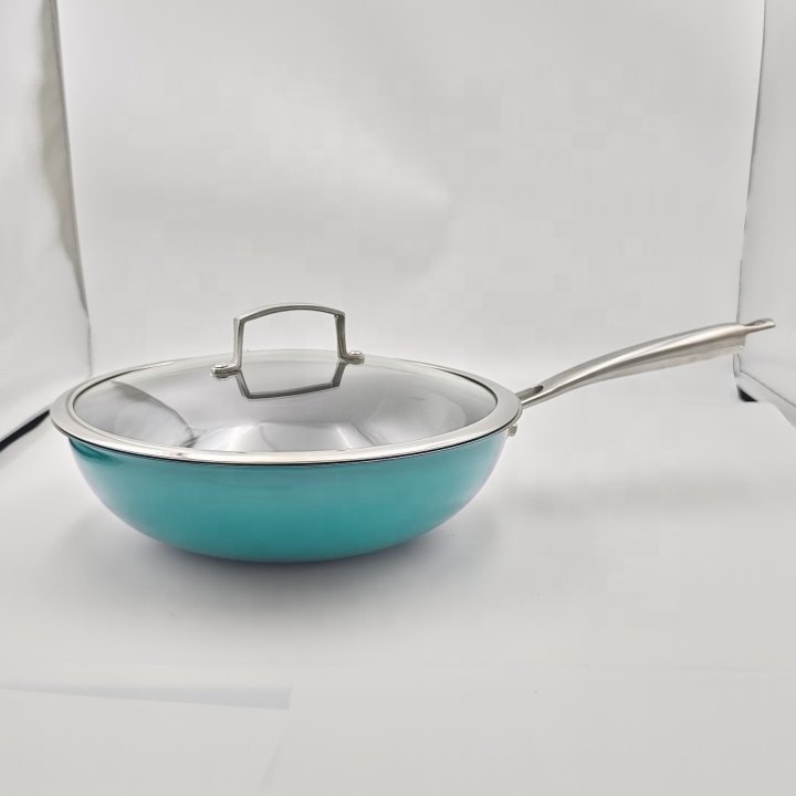 Factory Wholesale Stainless Steel Enamel Pot with Lid Heavy Duty Non Stick Dutch Oven Cookware for Kitchen Cooking Baking