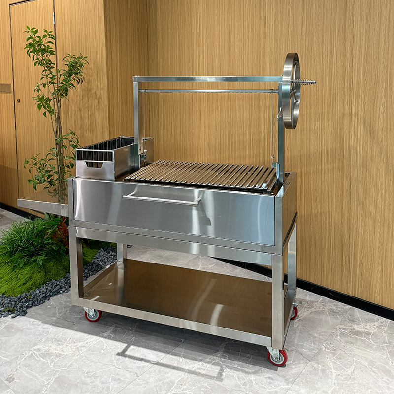 Stainless Steel Barbecue Commercial Kit Argentine Santa Maria Charcoal Grill For Restaurants
