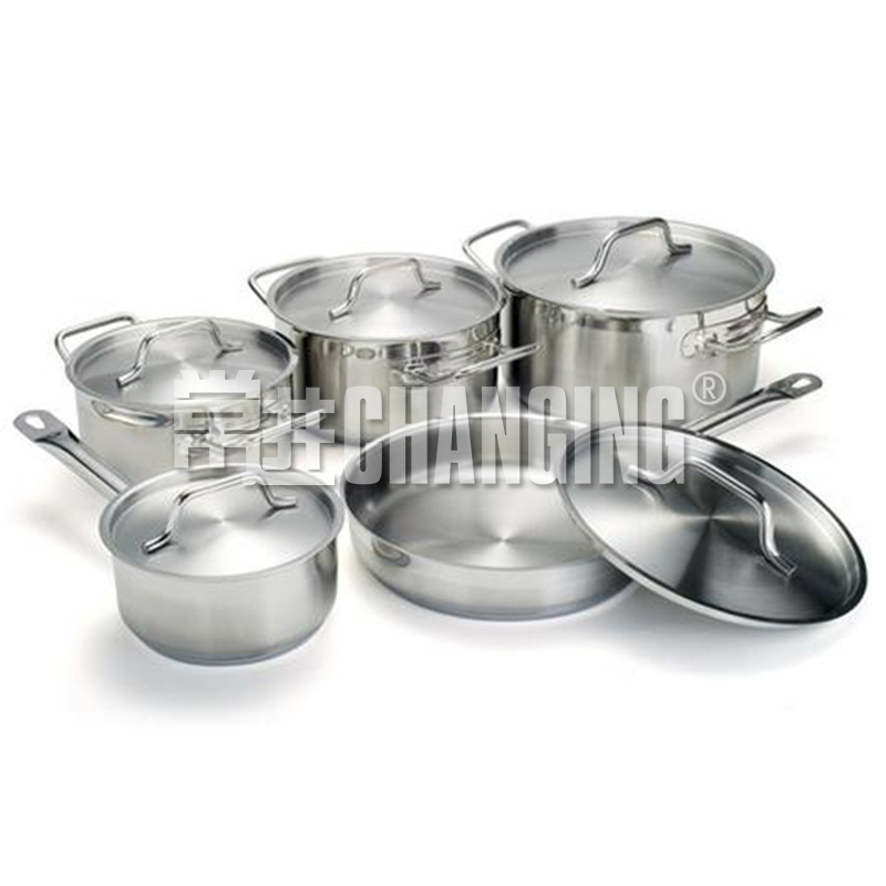 Changing Catering Saucepan Cooking Pans Stainless Steel Stock Pots