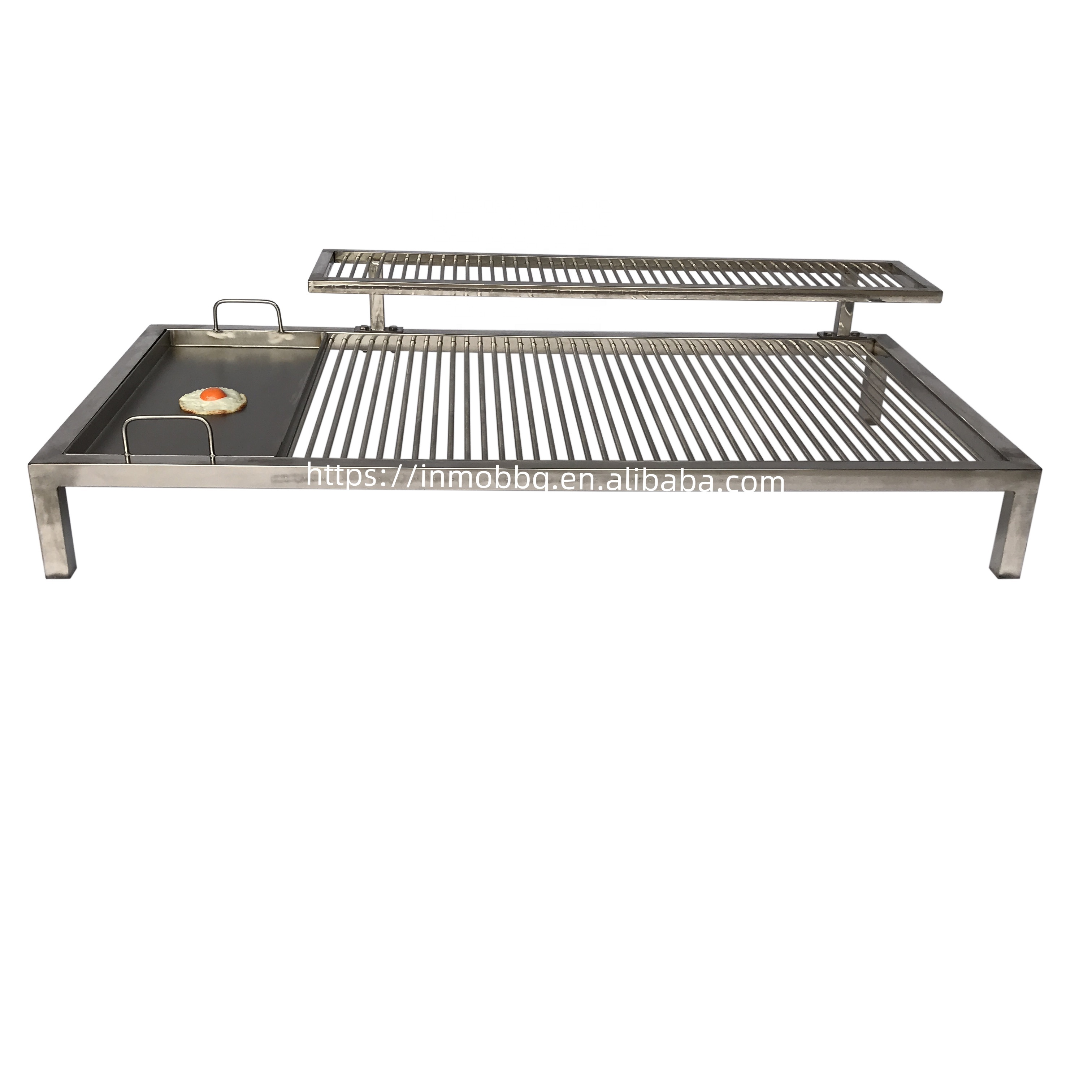 High Temperature Resistant Stainless Charcoal Bbq Grill with Brasero,Fireshovel and Coal Pusher