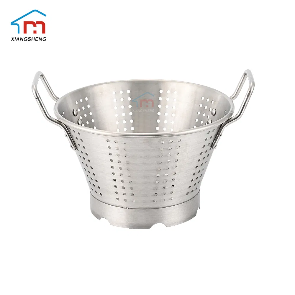 Xiangsheng Kitchenware Stainless Steel Round Basket Colander Wash Fruit Wire Mesh