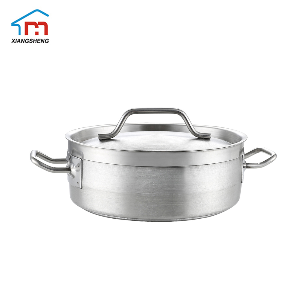 Xiangsheng Chinese Factory Supply 10L Stainless Steel Brazier/Braising Pot With 3 Layers Compound Bottom Stock Pot