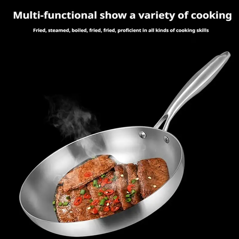 5-ply Stainless Steel 304 Pot Set Soup &amp; Stock Pots On-Flaring Bottom Gas &amp; Induction Ready Sustainable Frying Pan