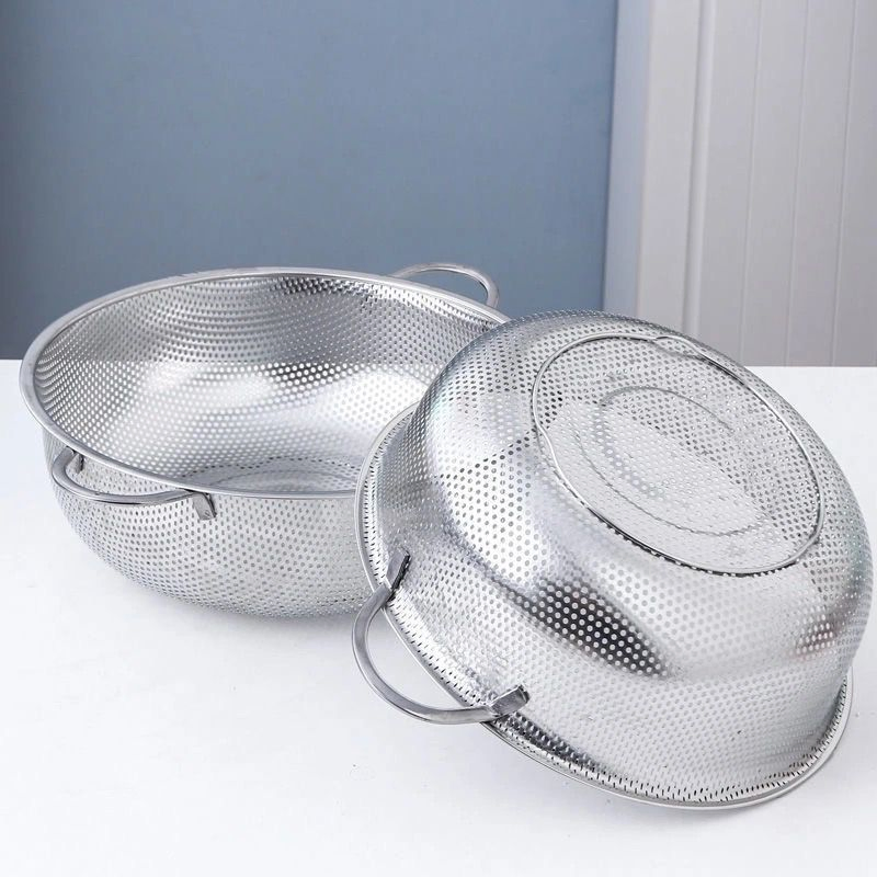 Stainless Steel Fine Mesh Colander Multi-Functional Kitchen Washing Basket for Rice Vegetable Fruit