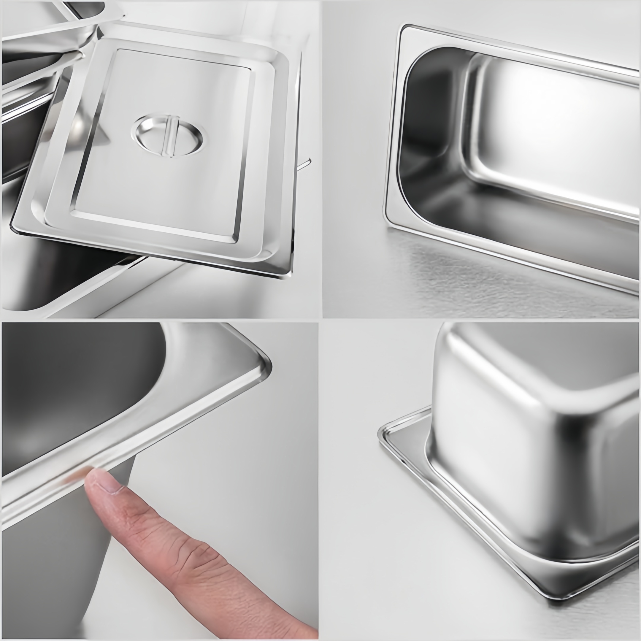 YITIAN In Stock 201 314 Stainless Steel 1/2 Pan Rectangle Container Size Buffet Gn Pan Trays Steam Table Pan Buffet Service