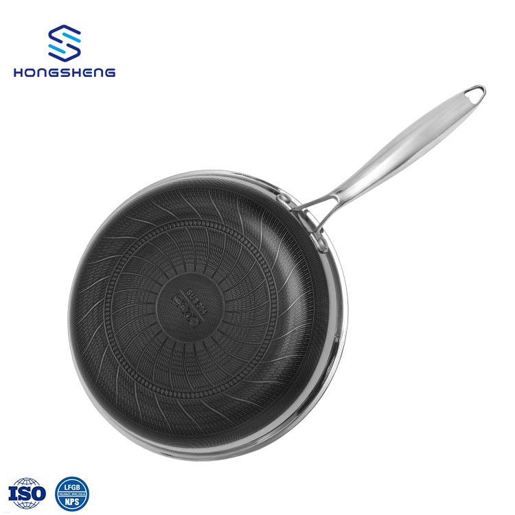 Tri-Ply Stainless Steel Hex Clod Cookware Nonstick PFOA Free NonStick Honeycomb 3 Layer Saute Pan Stainless Steel Induction Pan