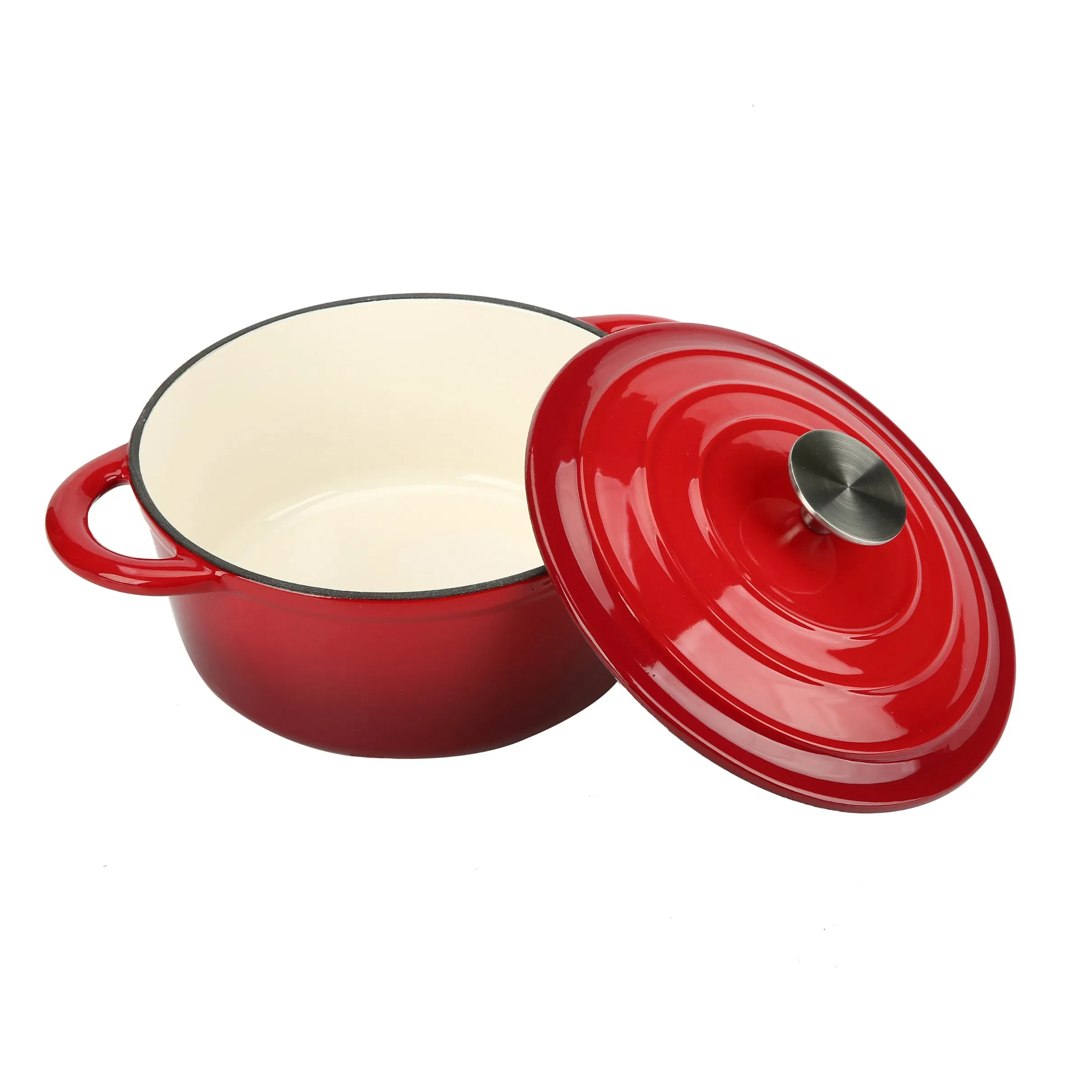 26cm 4.5L Enamel Cast Iron Casserole Stock Pot with Stainless Steel Knob