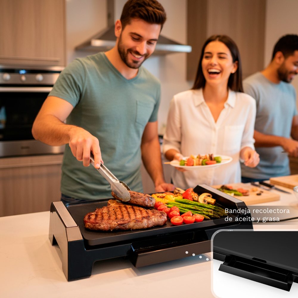 Grunkel Electric Griddle 2000W Nonstick Cooking Surface For Indoor Grilling And Frying