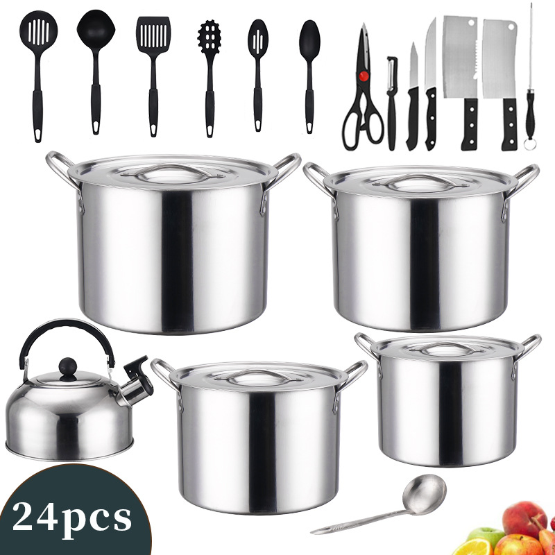 High Quality Stainless Steel Stock Pot Saucepan Cookware Crab Boil Nonstick Stock Pot with Steamer Basket Insert