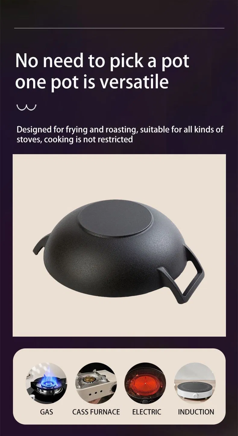 Traditional Large 14 Inch Cast Iron Wok for Cooking