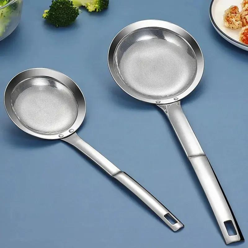 Stainless Steel Fat Skimmer Spoon Fine Mesh Long Handle Oil Colander