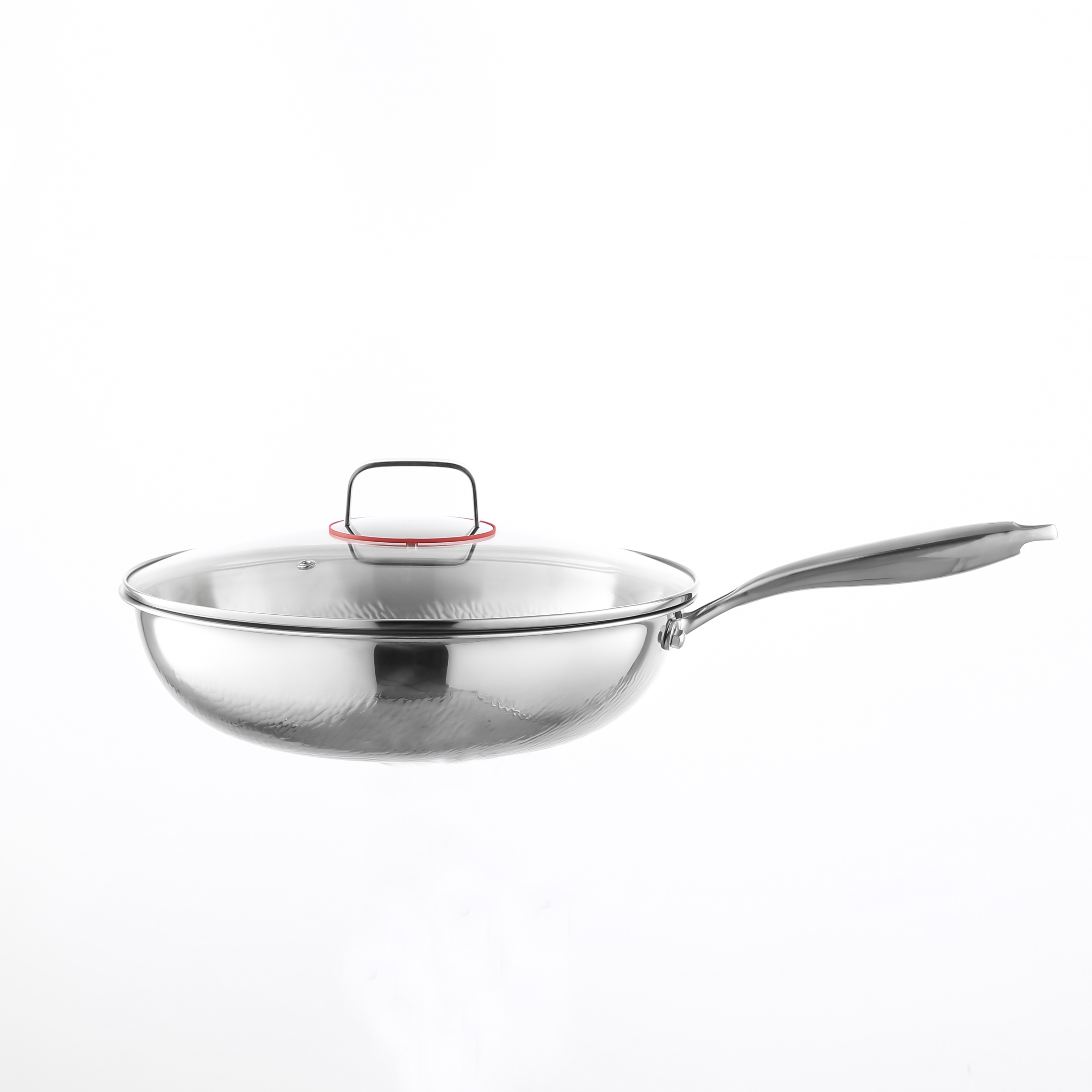 304 Stainless Steel Frying Pan Non-Coated Skillet for Home Use for Steak Eggs Pancakes Stir-Frying