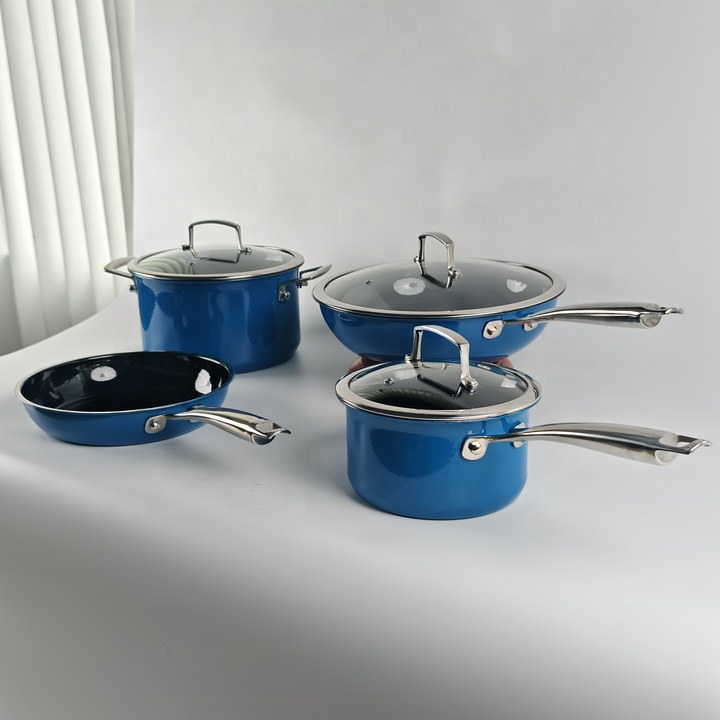 Factory Wholesale Stainless Steel Enamel Pot with Lid Heavy Duty Non Stick Dutch Oven Cookware for Kitchen Cooking Baking