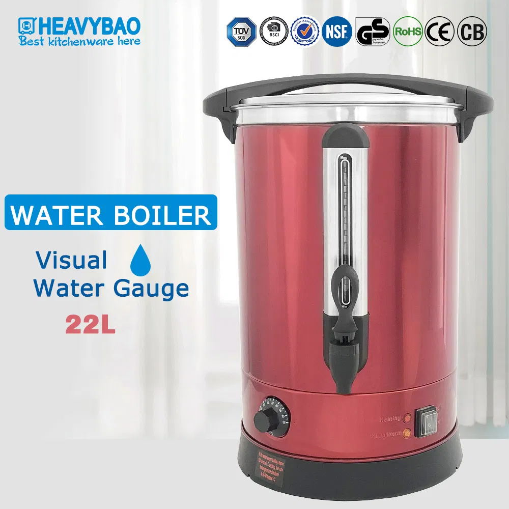 Heavybao Bright Red Electric Water Boiler with Stainless Steel Lid