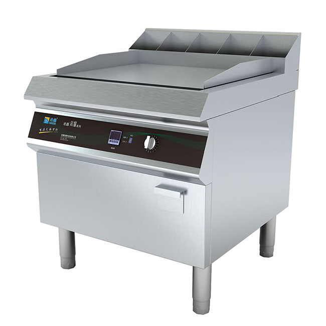 12KW Lestov Stainless Steel Commercial Induction Food Griddle with Temperature Control for Hotel &amp; Restaurant Use 380V