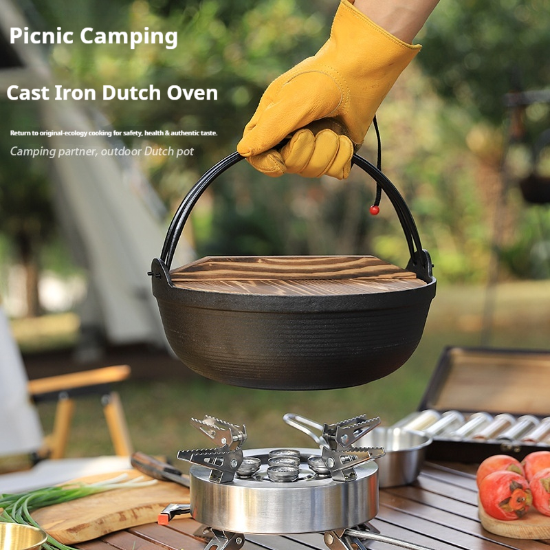 Outdoor Dutch Oven Camping &amp; Home Cooking Suki Non-Coated Non-Stick Thickened Wok Eco-Friendly Heat Preservation Cookware