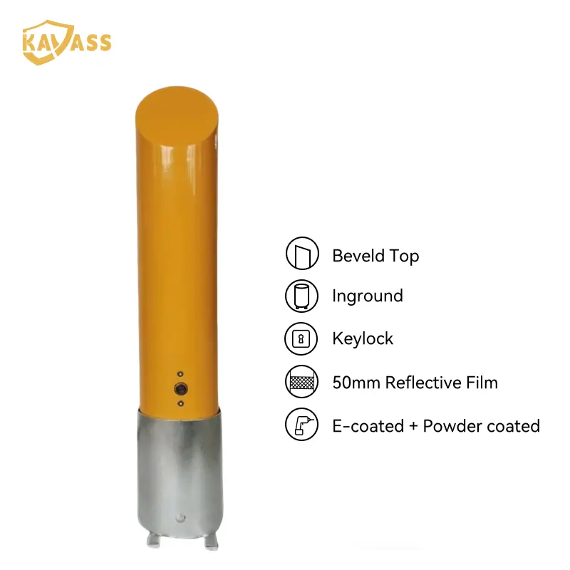 Custom KAVASS In-Ground Removable Auto-Keylock Bollard – Beveled Top, 25-Day Delivery Products, Factory