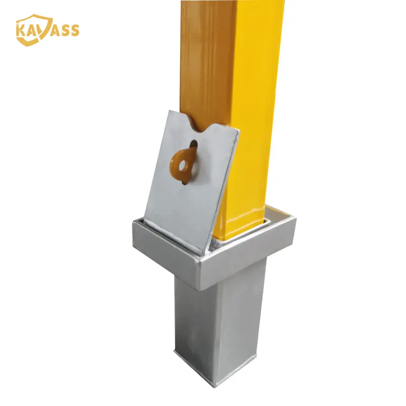 China KAVASS In-Ground Removable Square Bollard – High Visibility Yellow, Padlock Security, Square Profile Products, Factories
