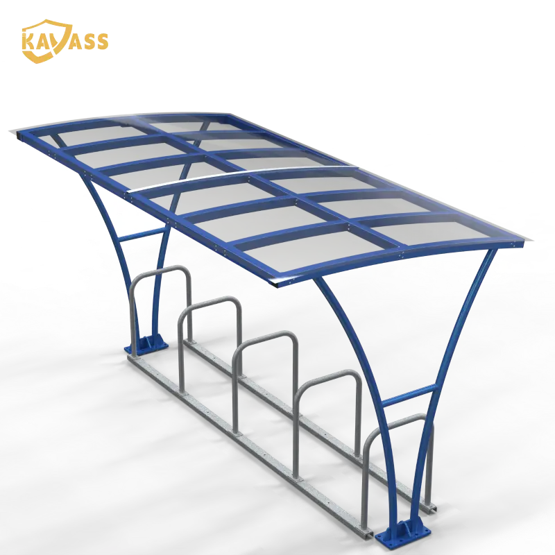 OEM KAVASS Polycarbonate Roof Bike Shelter – UV-Resistant, Weatherproof, Customizable Size Products, Factory