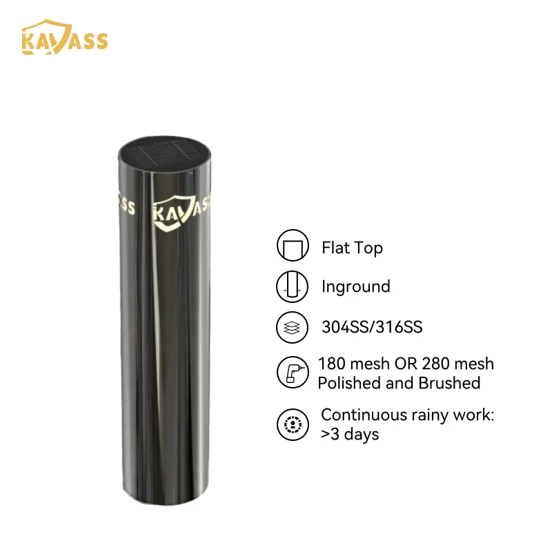 Custom KAVASS Stainless Steel Solar Lighting Bollard – 3 Light Styles | Custom Diameter Products, Factories