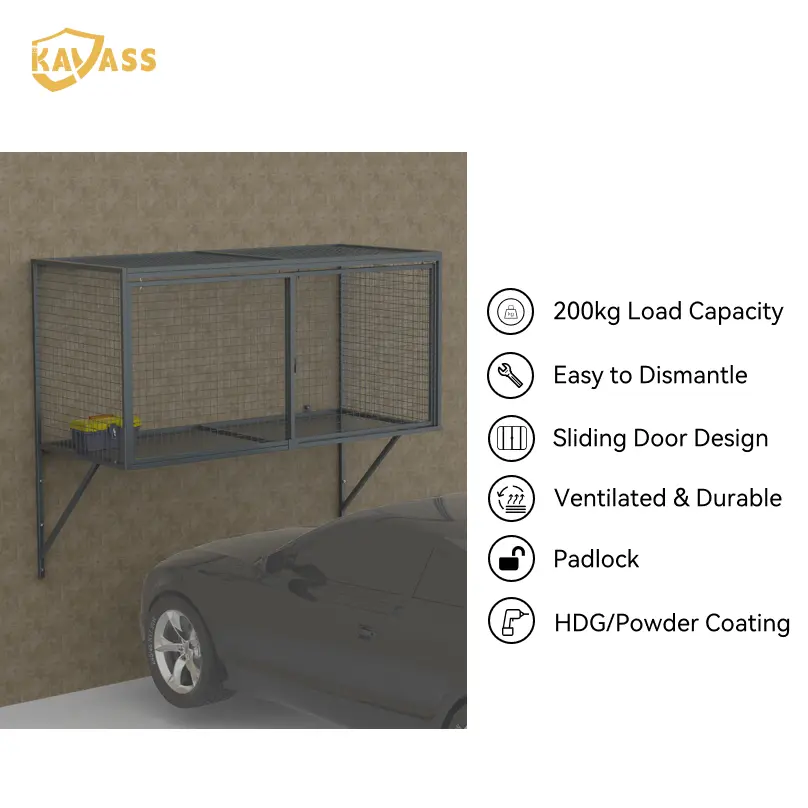 China KAVASS Wall-Mounted Mesh Locker – 200kg Capacity, Sliding Door, Custom Dimensions Manufacturer, Supplier