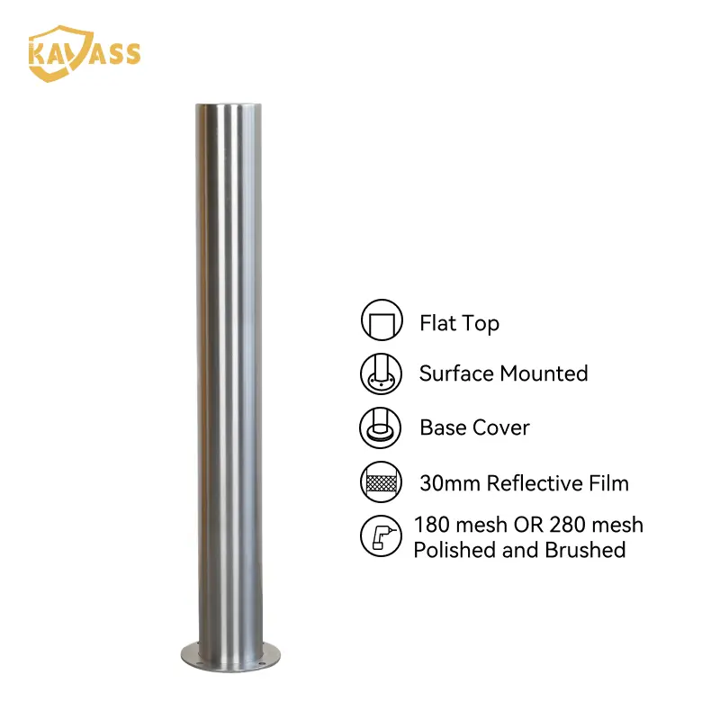 China KAVASS Surface Mounted Stainless Steel Fixed Bollard – 304/316 SS | Polished & Brushed Finish Manufacturers, Factory