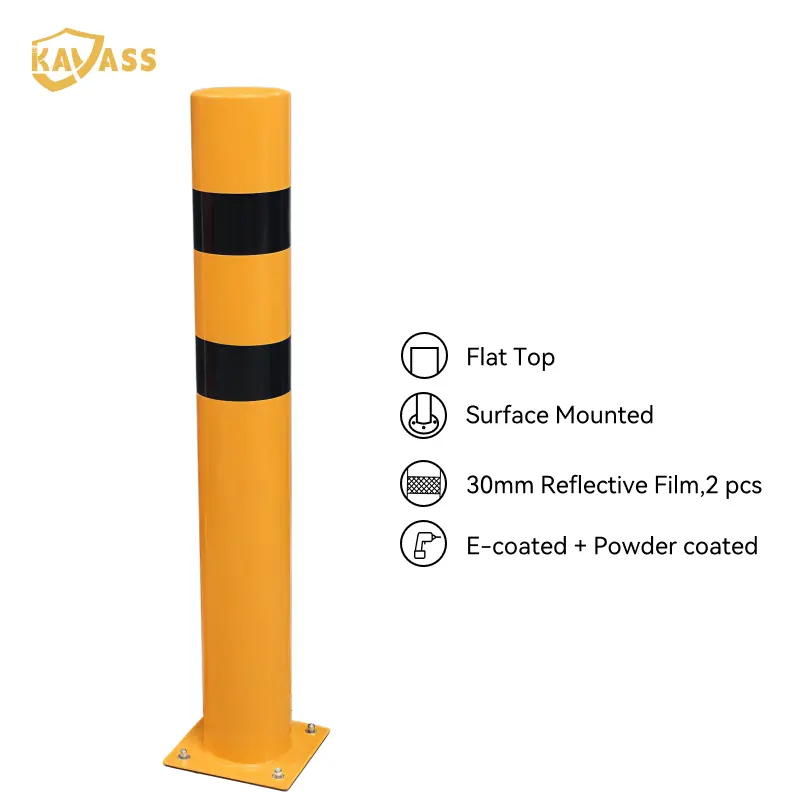 Custom KAVASS China Suppliers Factory Fixed Bollard – Q235 Steel, Reflective Yellow, Fast Delivery, Multiple Sizes Available Manufacturers, Product