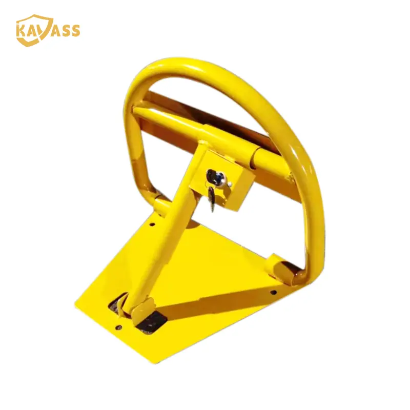 OEM KAVASS Carbon Steel Parking Fold Down Bollard – Keylock Operation, NO PARKING Sign, Manual Supplier, Factories
