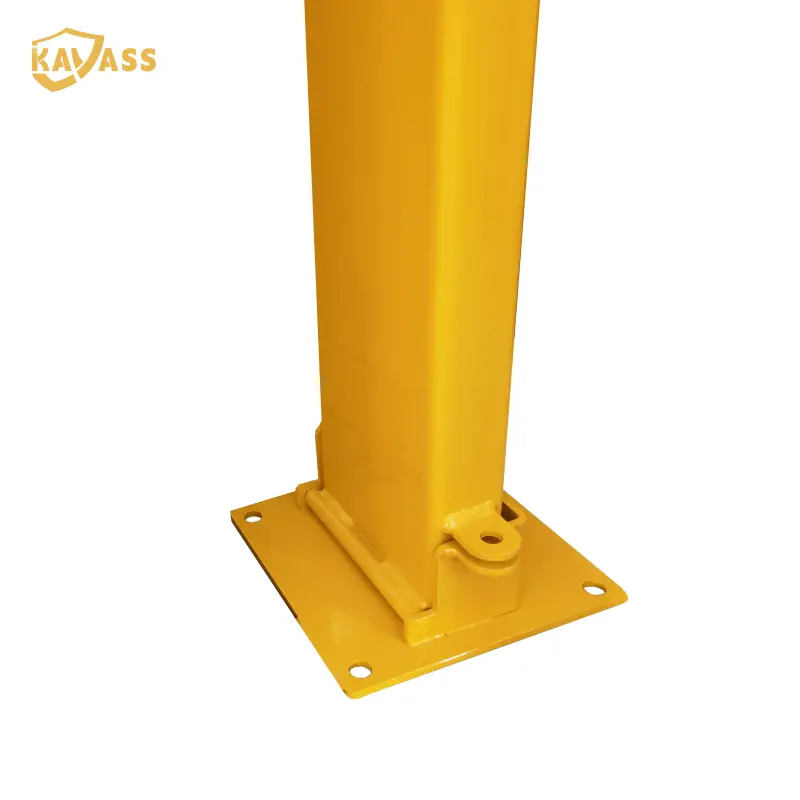 OEM KAVASS Carbon Steel Square Fold Down Bollard – Padlock Operation, Upgraded Bend & Pin Mechanism, High Visibility Manufacturers, Factories